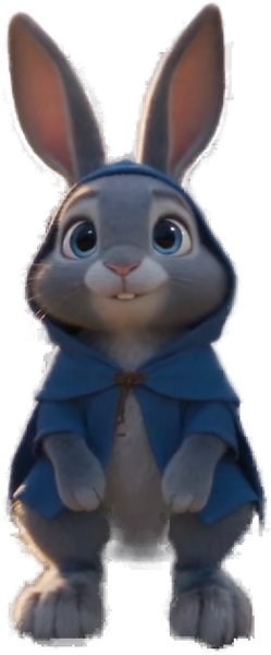 Mule the bunny waving hello